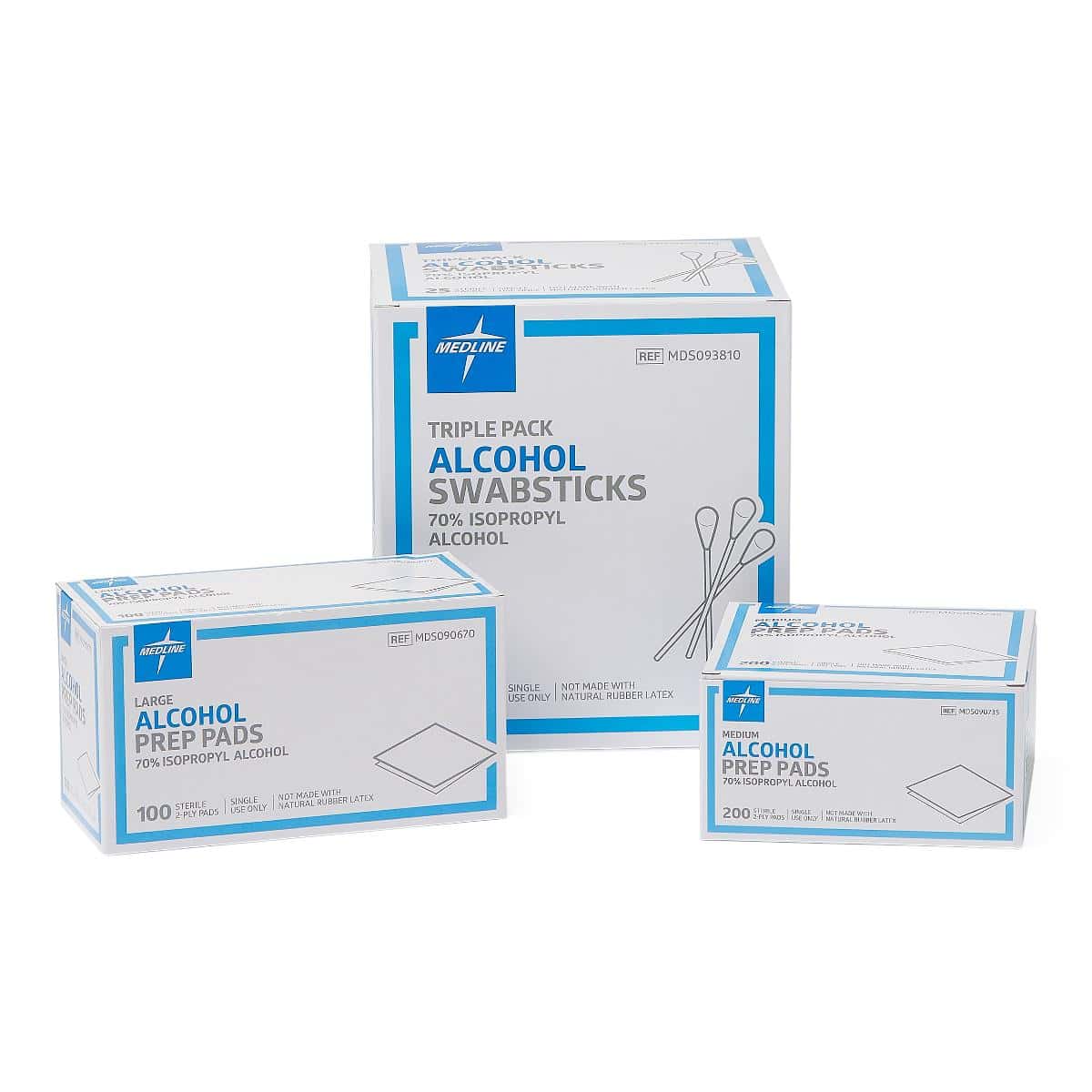 Medline Sterile Alcohol Prep Pads, Medium - Case of 3000 - Image 2