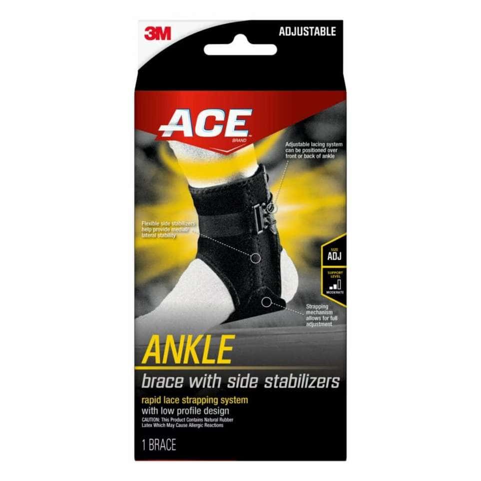 3M Ace Lace-Up Foot Ankle Brace With Side Stabilizers - Image 1