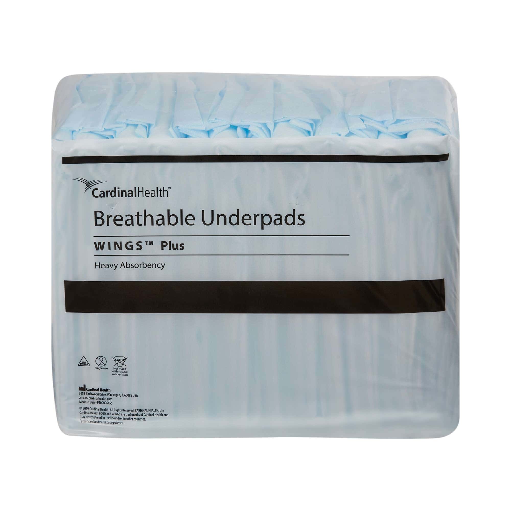 Cardinal Health Wings Plus Breathable Underpads - Image 1