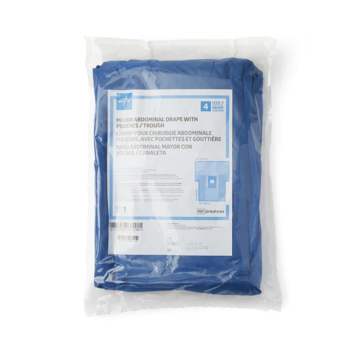 Medline Major Abdominal Surgical Drape with Pouches - Image 2