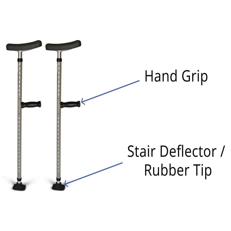 Medline Universal Steel Single-Tube Crutches - Case of 8 - Image 2