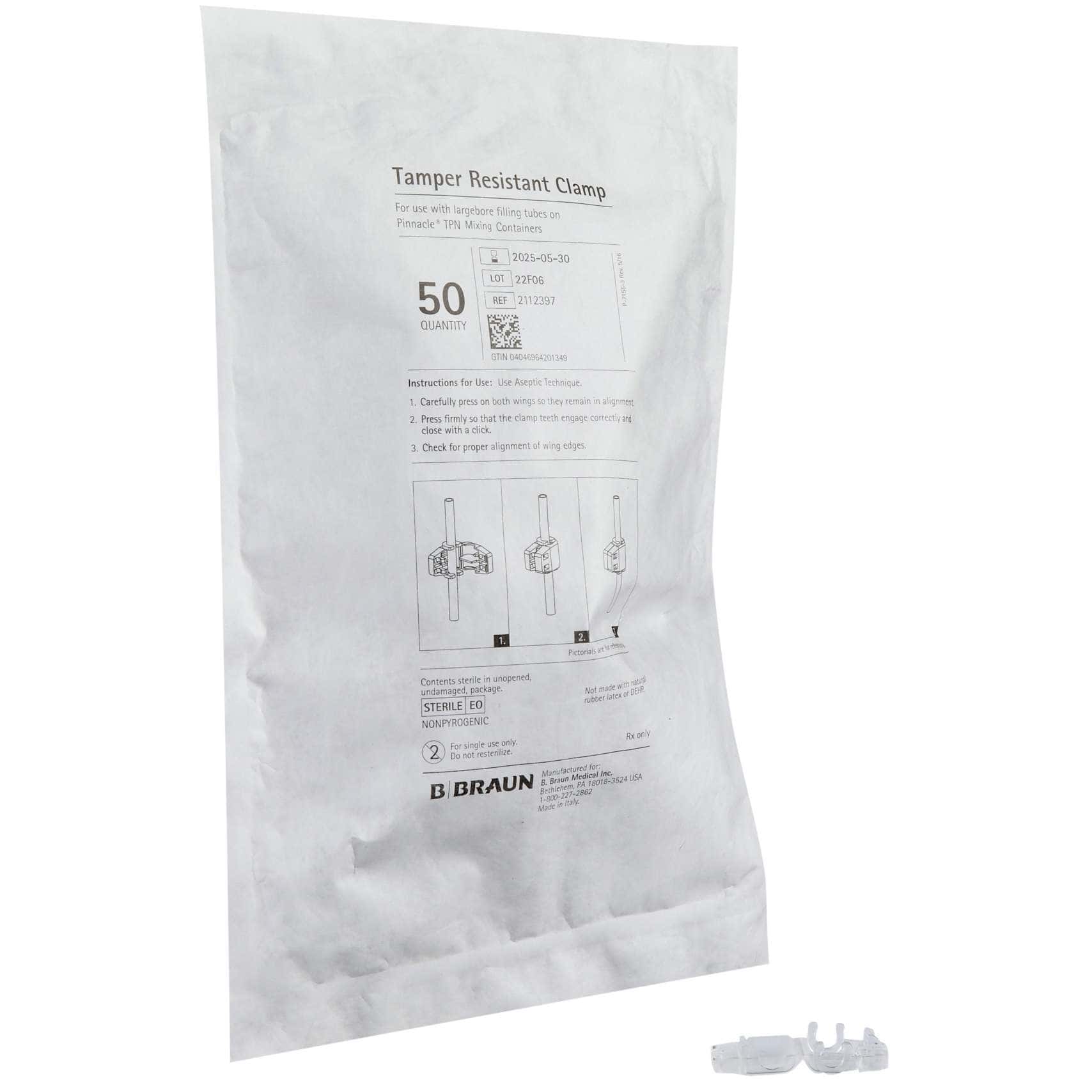 Pinnacle TPN Bag Tamper Resistant Clamp, 1 L or Larger - Image 1