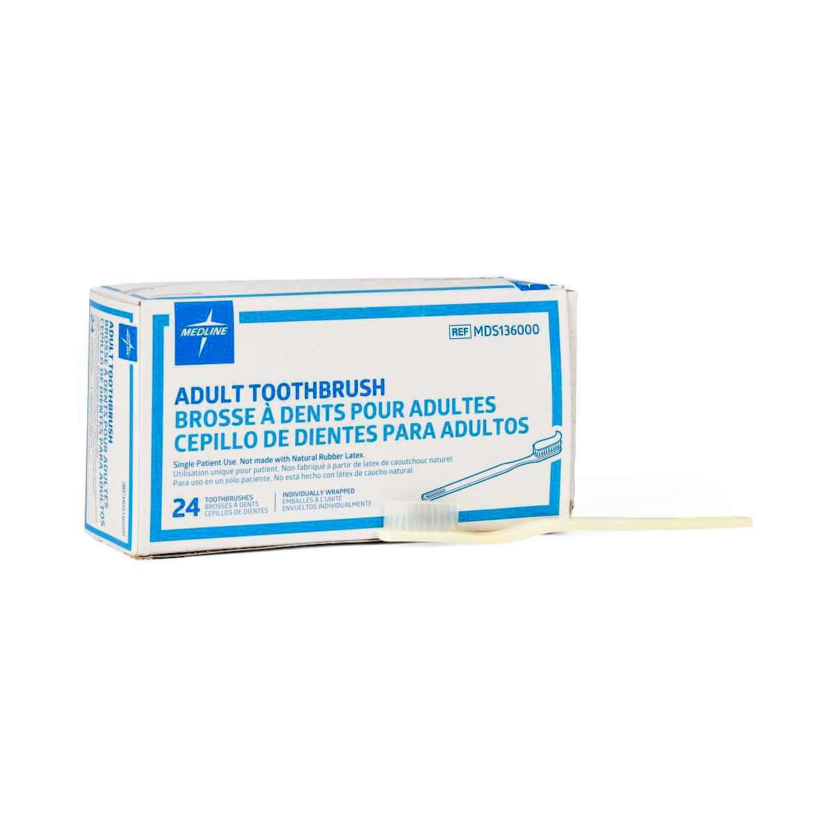 Medline Adult Toothbrush, 30 Tuft - Image 1