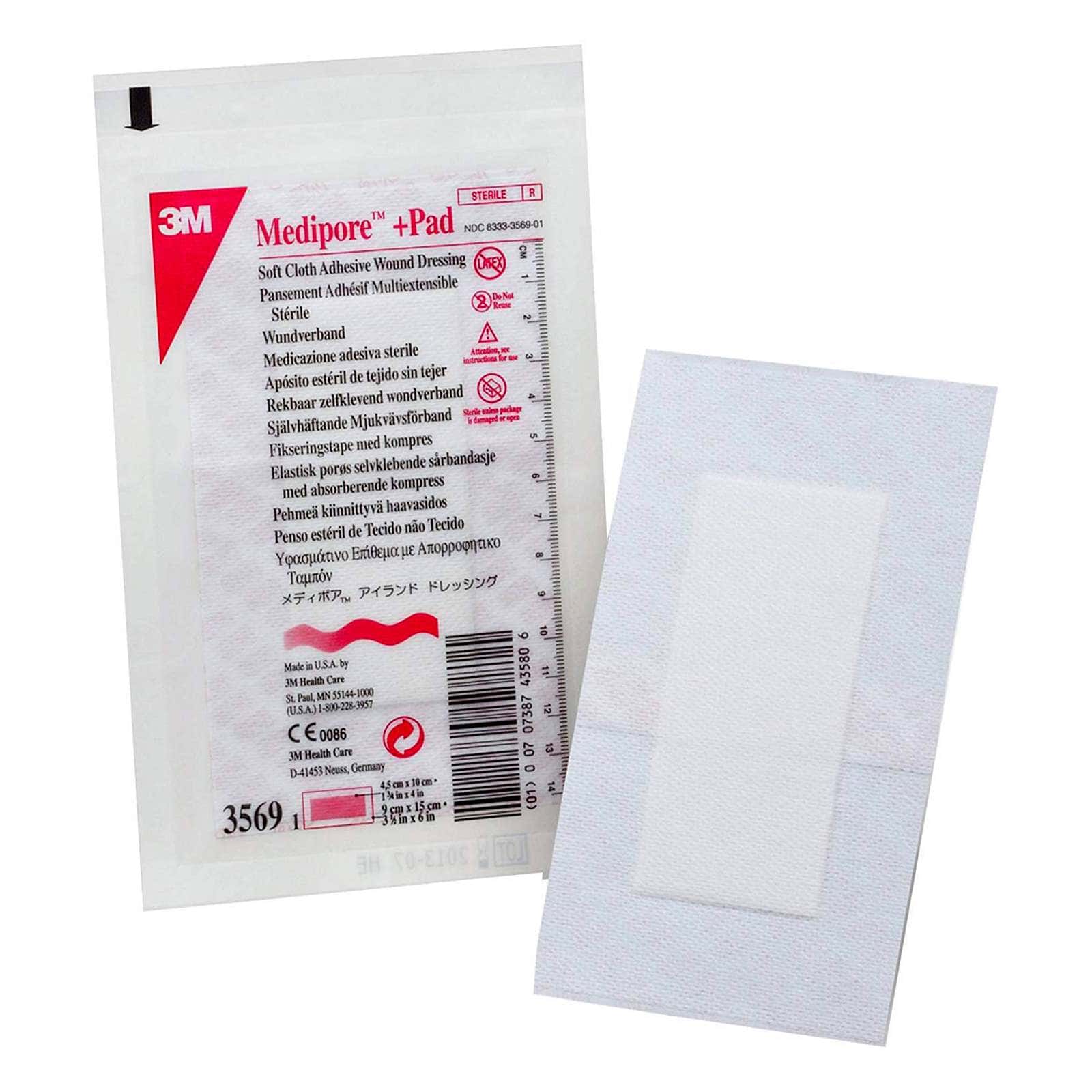 3M Medipore Plus Pad Soft Cloth Adhesive Wound Dressing - Image 2