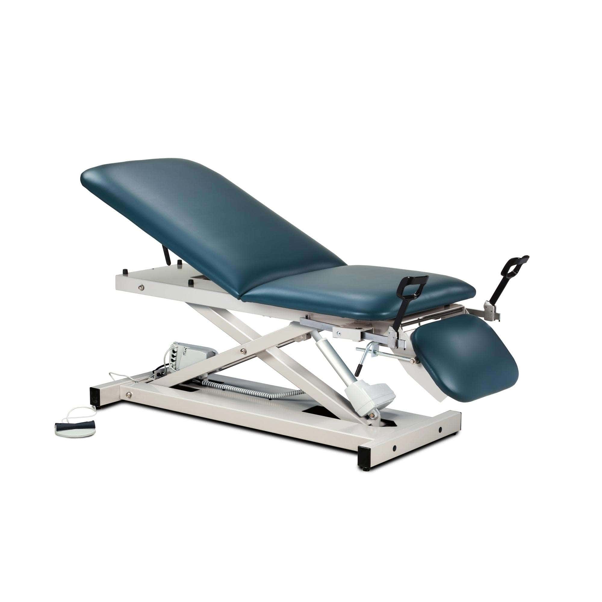 Clinton open base power table with adjustable backrest, footrest and stirrups - Image 1