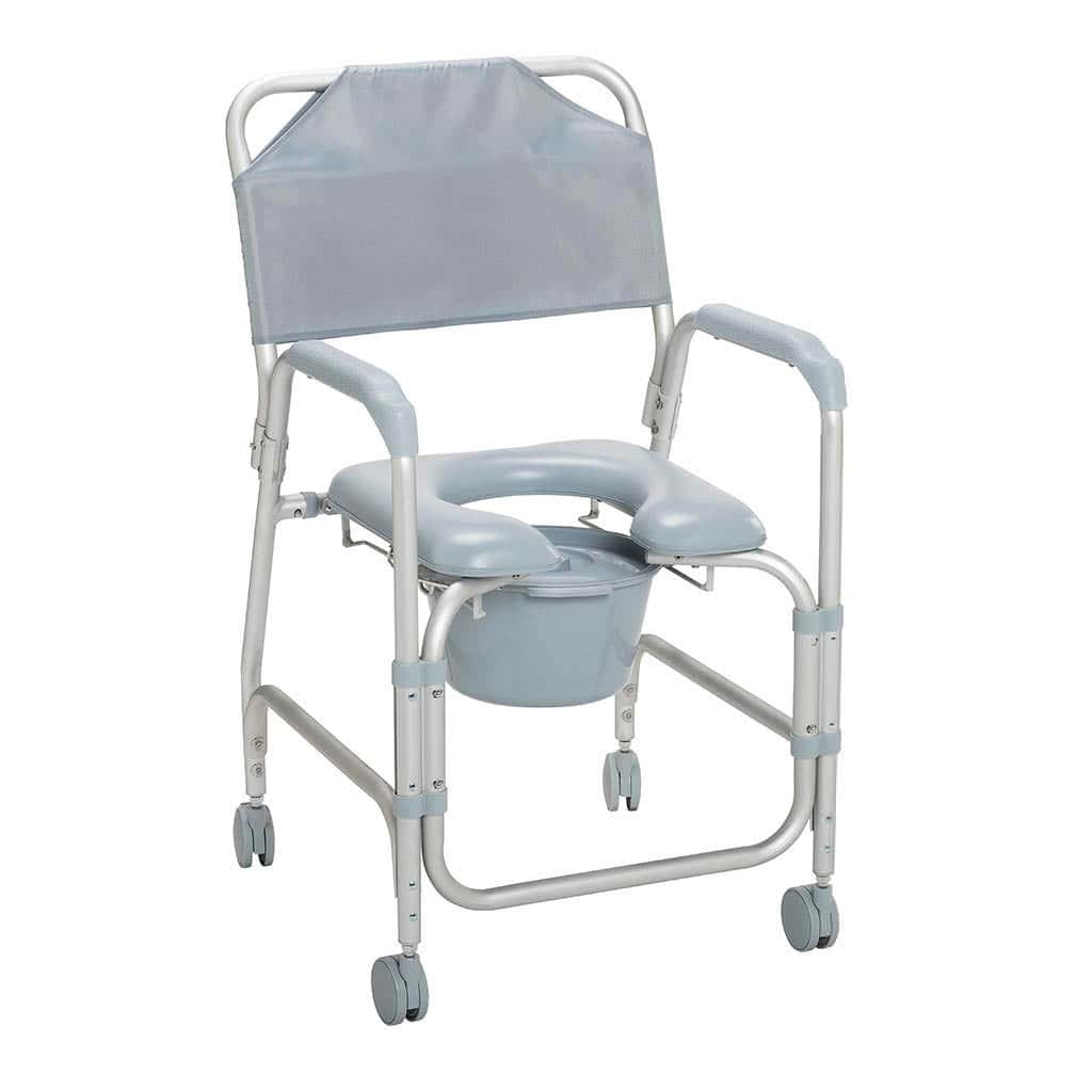 Drive Medical Aluminum Shower Chair and Commode with Casters - Image 1