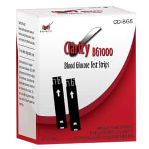 Clarity Blood Glucose Test Strip for BG1000 Blood Glucose Meter - Box of 50 - Image 1