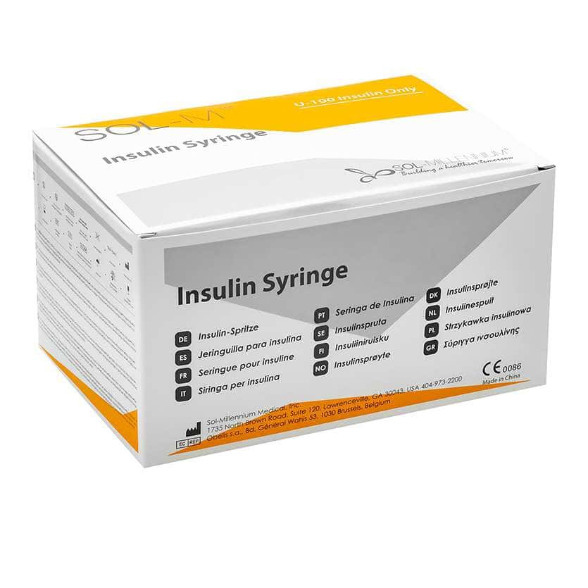 SOL-M Standard Insulin Syringe with Attached Needle - Image 3