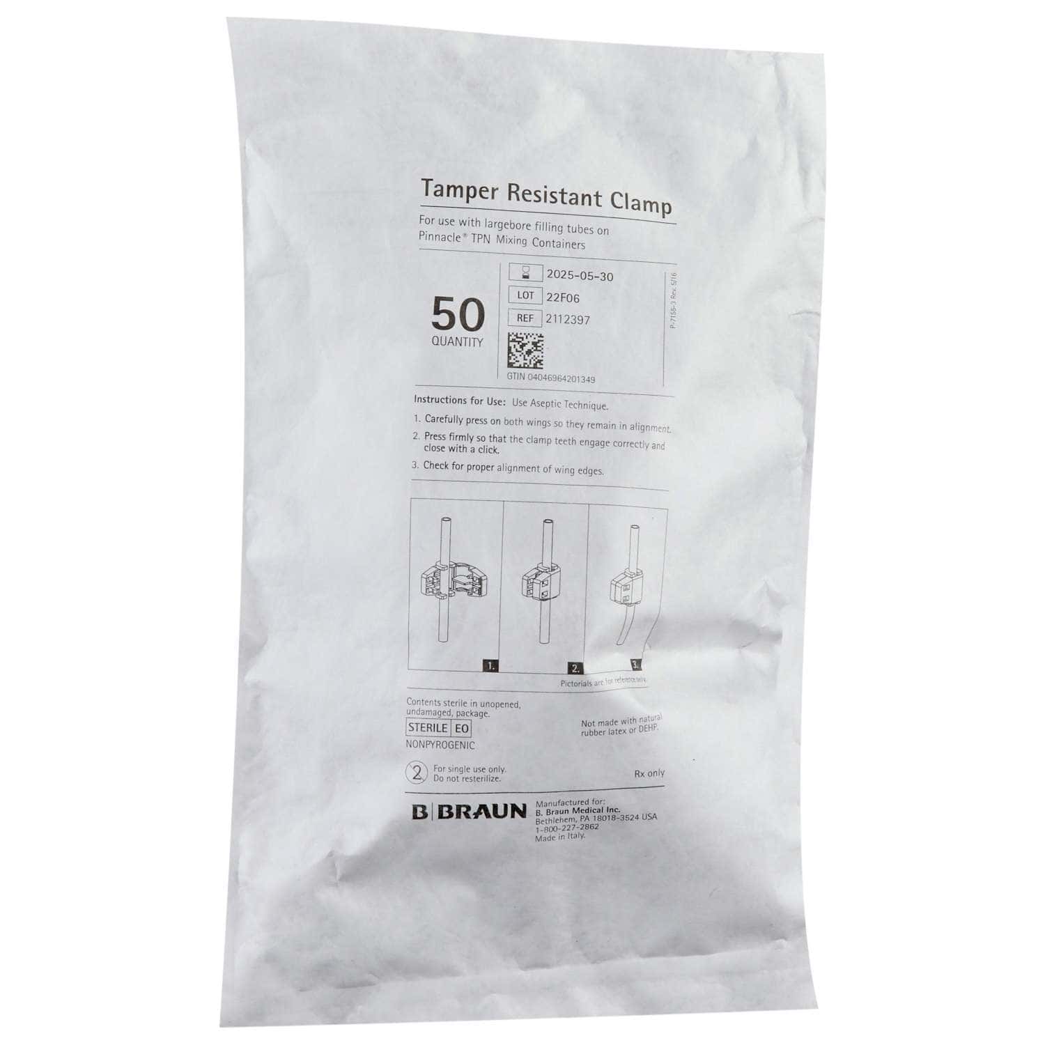 Pinnacle TPN Bag Tamper Resistant Clamp, 1 L or Larger - Image 2