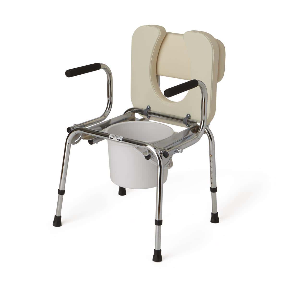 Medline Padded Drop Arm Commode, 350 lb - Image 1