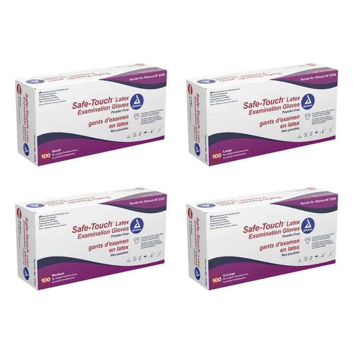 Dynarex Safe-Touch Latex Exam Gloves - Image 1