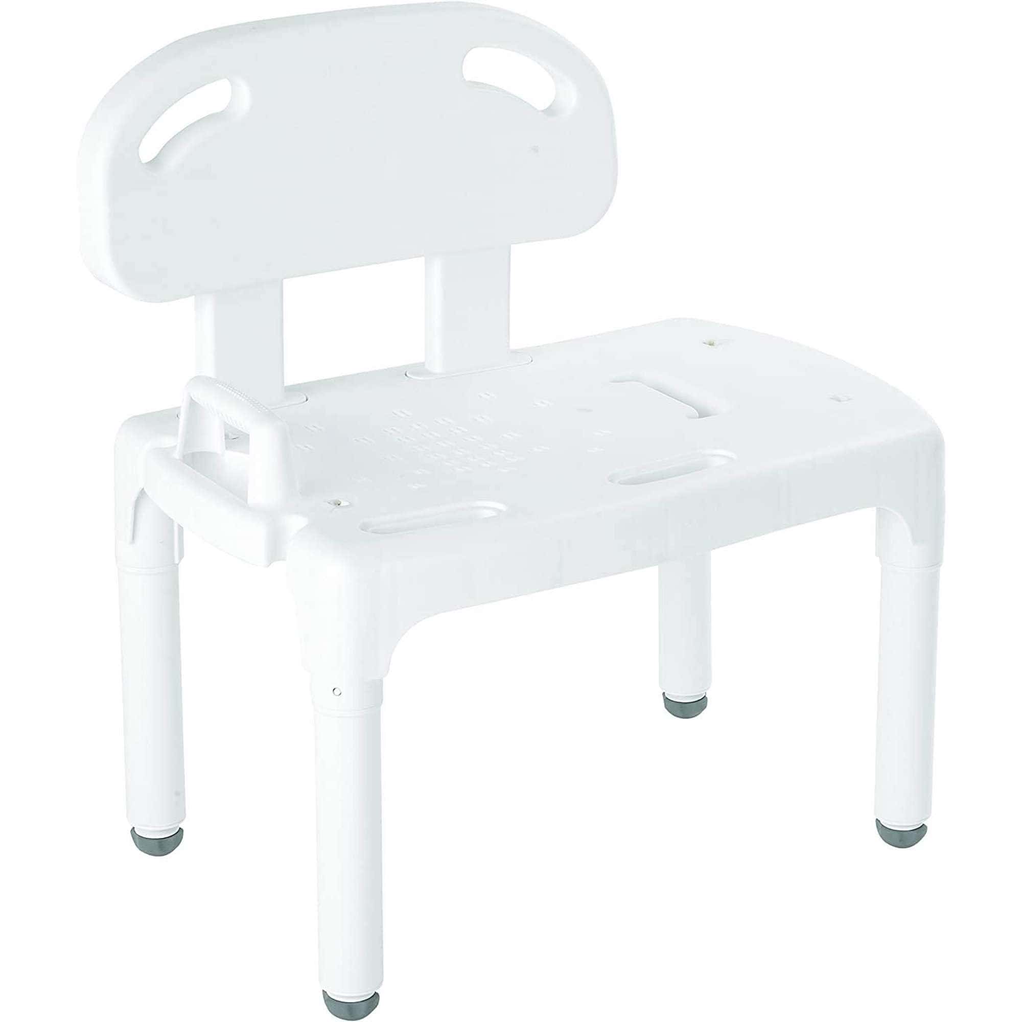 Carex Plastic Bath Transfer Bench Without Arms, White - Image 1
