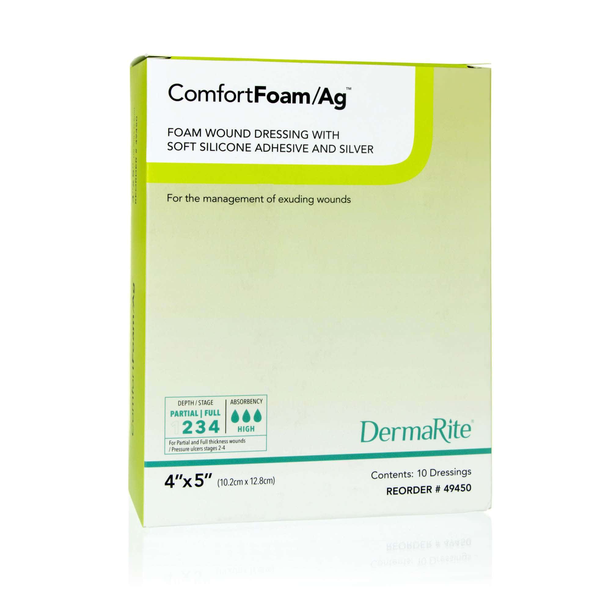 ComfortFoam Ag Non-Border Foam Wound Dressing with Soft Silicone Adhesive and Silver - Image 1