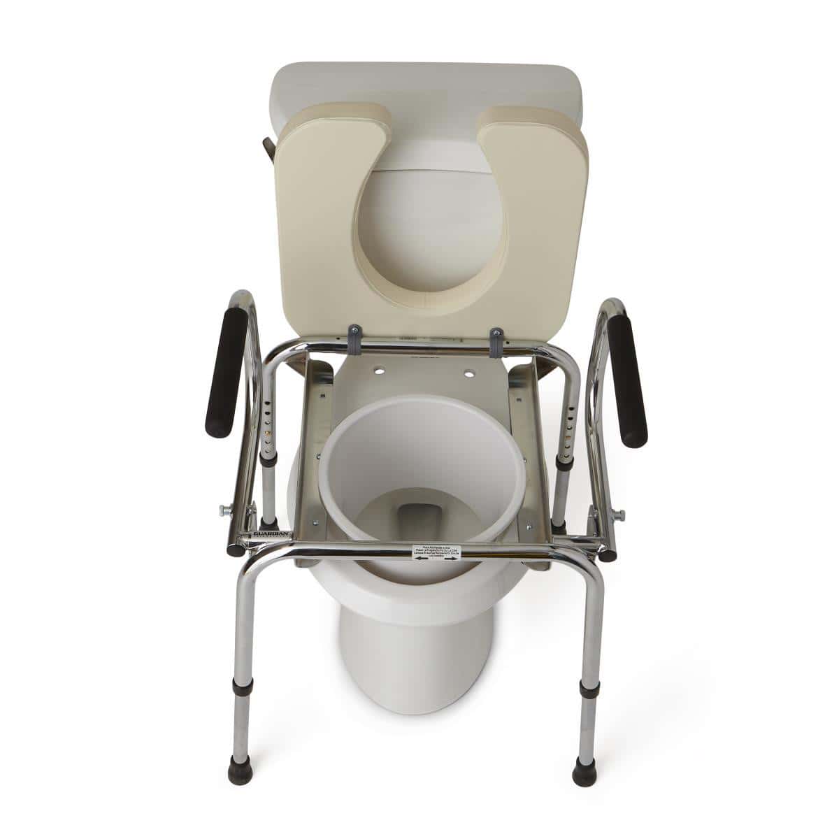 Medline Padded Drop Arm Commode, 350 lb - Image 3