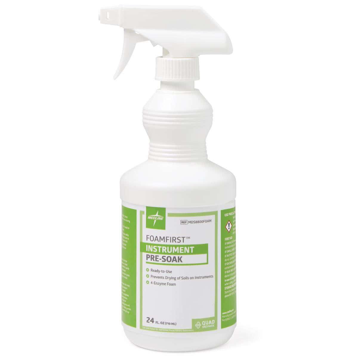 Medline Surgical Instrument Presoak Enzymatic Spray, Foam, 24 oz - Case of 15 - Image 1