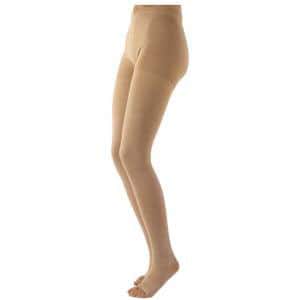 Sigvaris Natural Rubber Open Toe Unisex Compression Pantyhose, 30-40mmHg - Image 1
