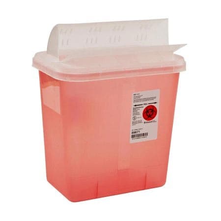 SharpSafety Multi-Purpose Sharps Containers with Horizontal-Drop Opening Lid - Image 1