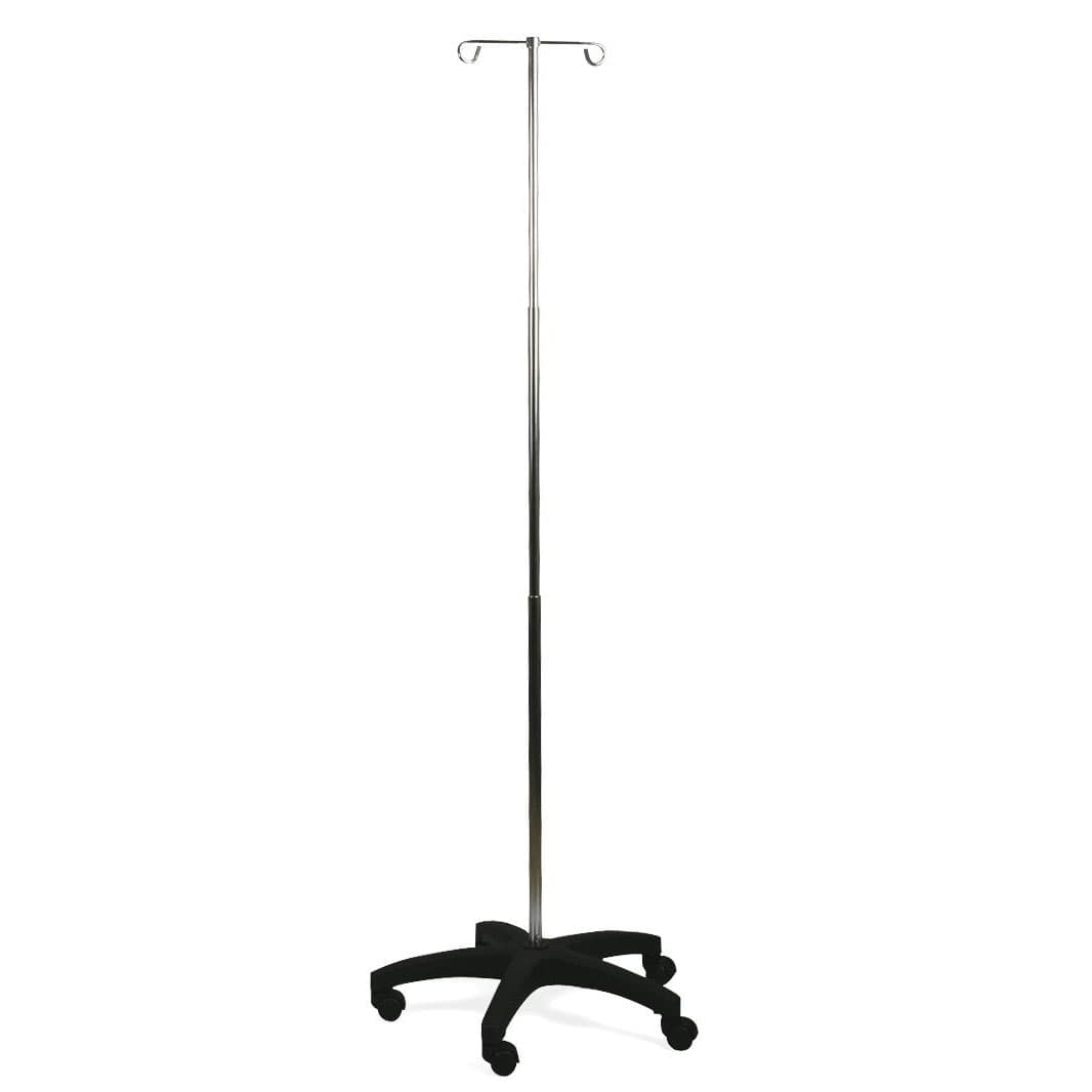 Medline Aluminum Foldable 5-Leg IV Pole - Case of 3