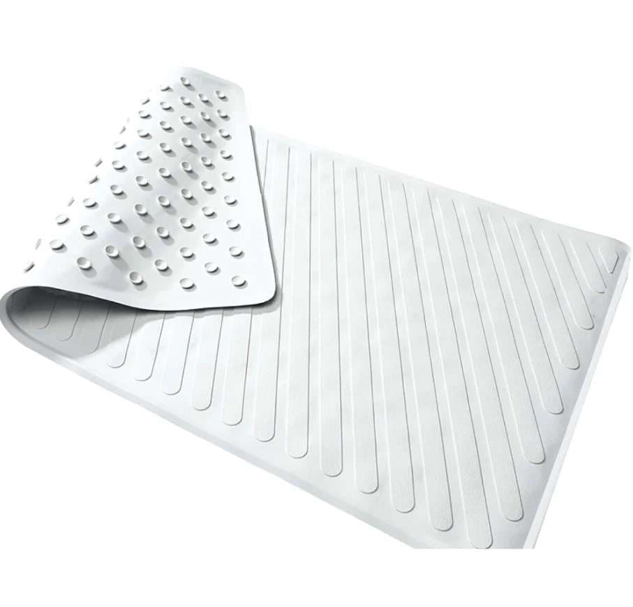 Carex Anti-Slip Rubber Bathtub Mat, White - Image 1