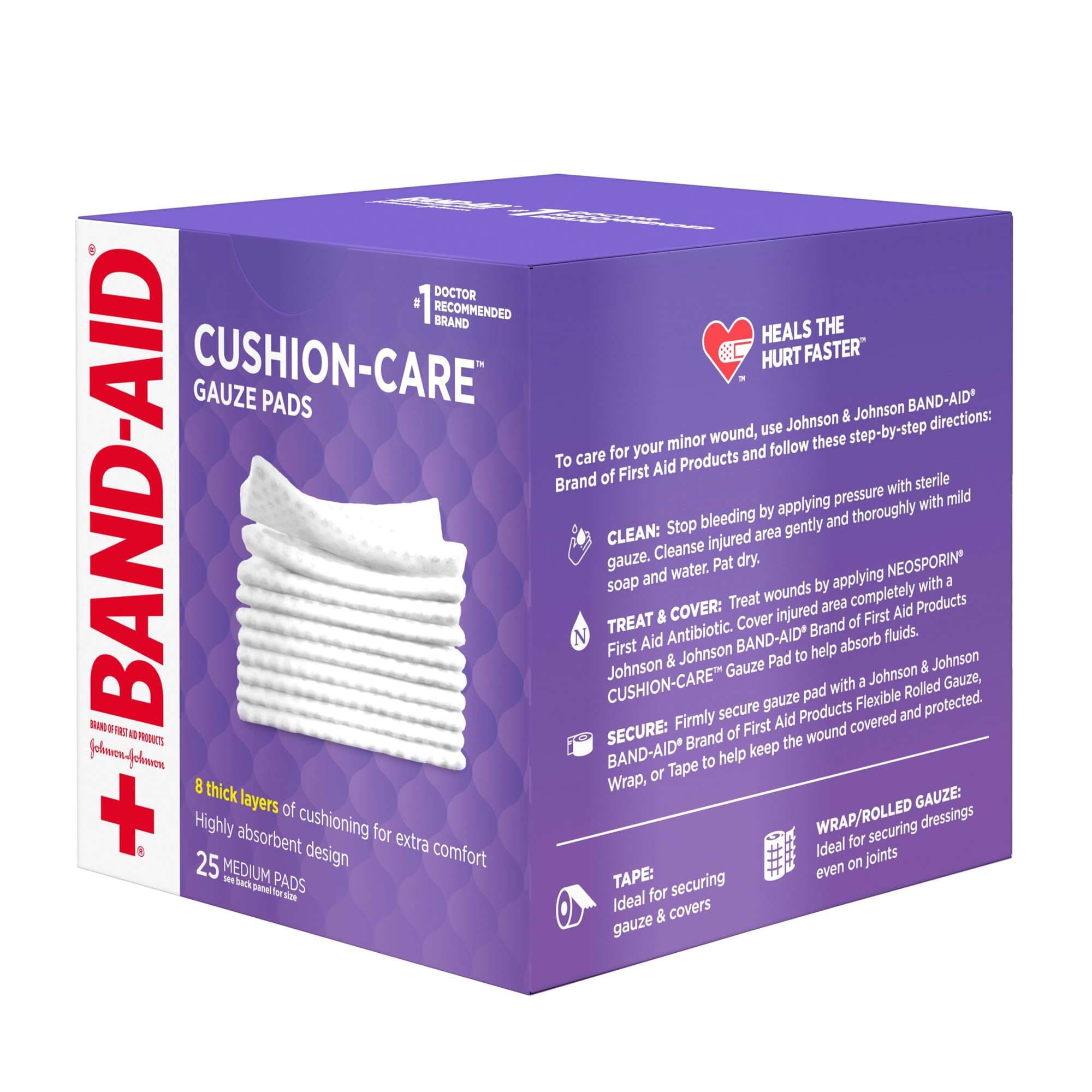 Band-Aid Cushion-care Gauze Pads, 3 x 3 Inch - Box of 25 - Image 1