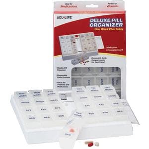 Acu-Life Deluxe Pill Organizer with 28 Compartments - Image 1