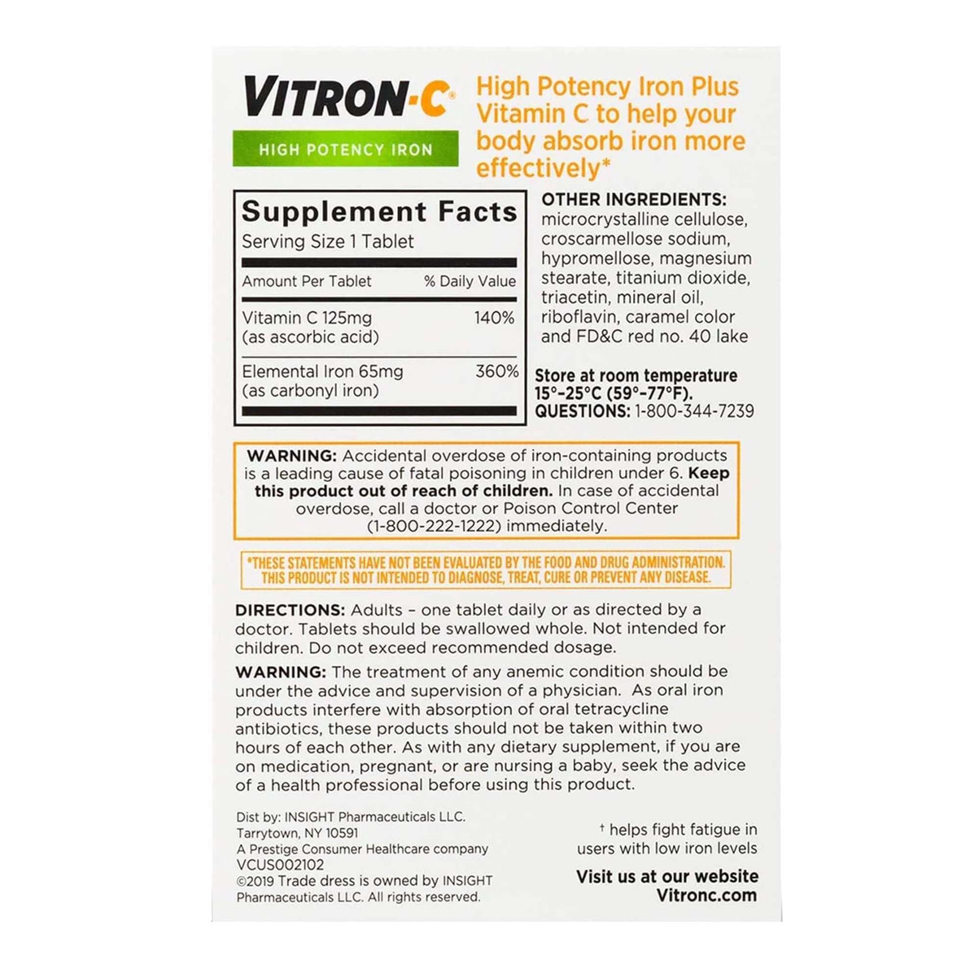 Vitron-C Multivitamin Supplement Tablet - Bottle of 60 - Image 2