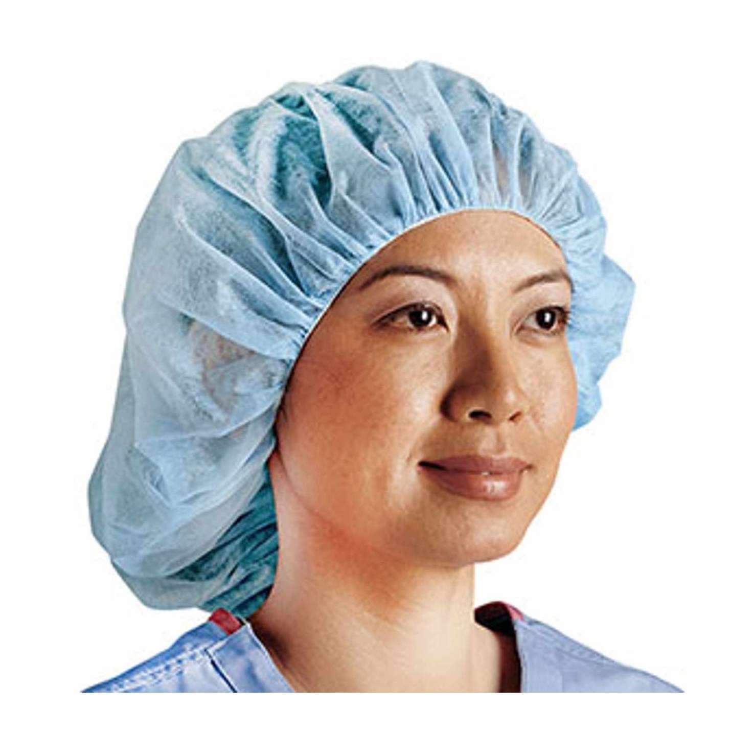 Cardinal Bouffant Blue Cap, 24 Inch Circumference - Image 1