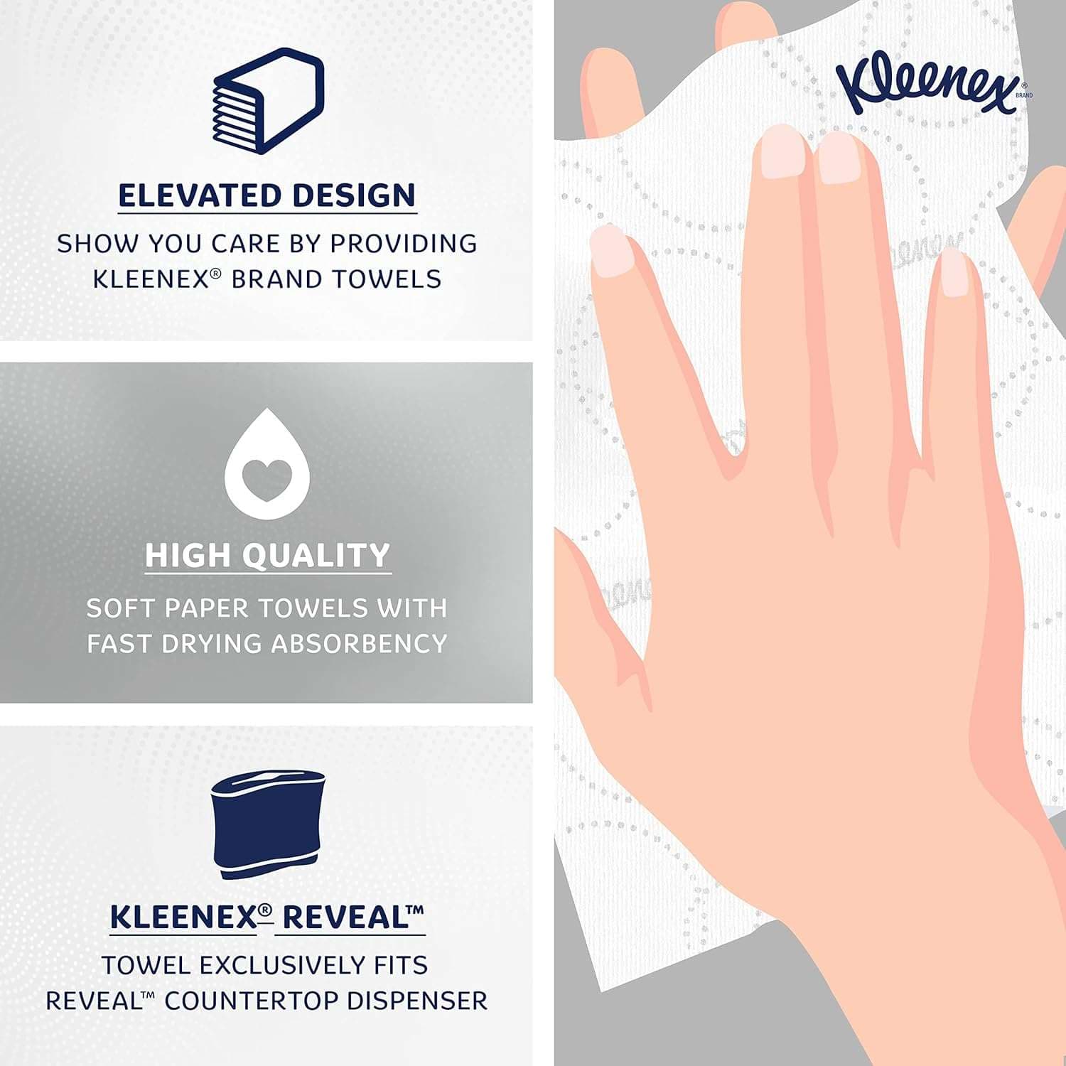 Kleenex Ultra Multi-Fold Hand Towels For Kleenex Reveal Countertop System Dispenser, White - Image 5
