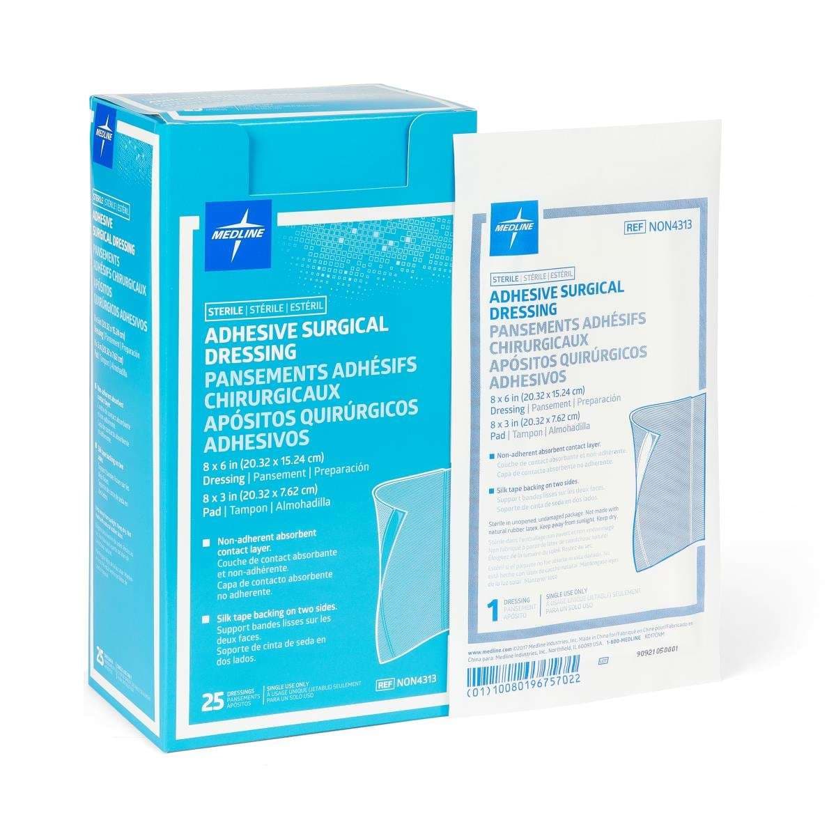 Medline Sterile Surgical Adhesive Dressings - Case of 100 - Image 1