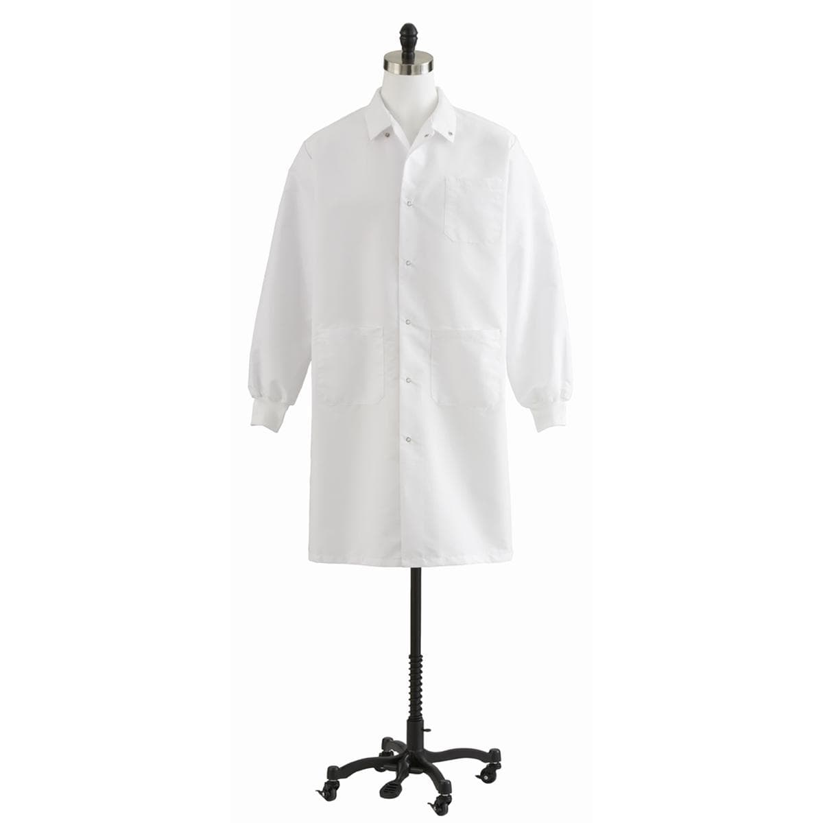 Medline Unisex Knit Cuff Knee Length Lab Coat - Image 1