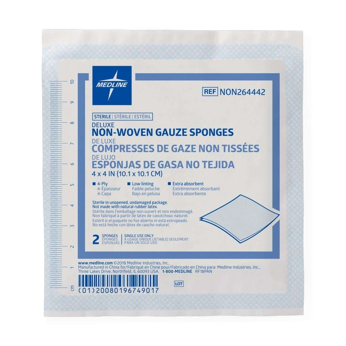 Medline Deluxe Sterile Nonwoven Gauze Sponges - Image 2
