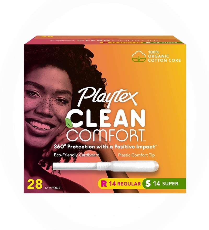 Playtex Clean Comfort Multipack Tampons, Regular-Super - Box of 28