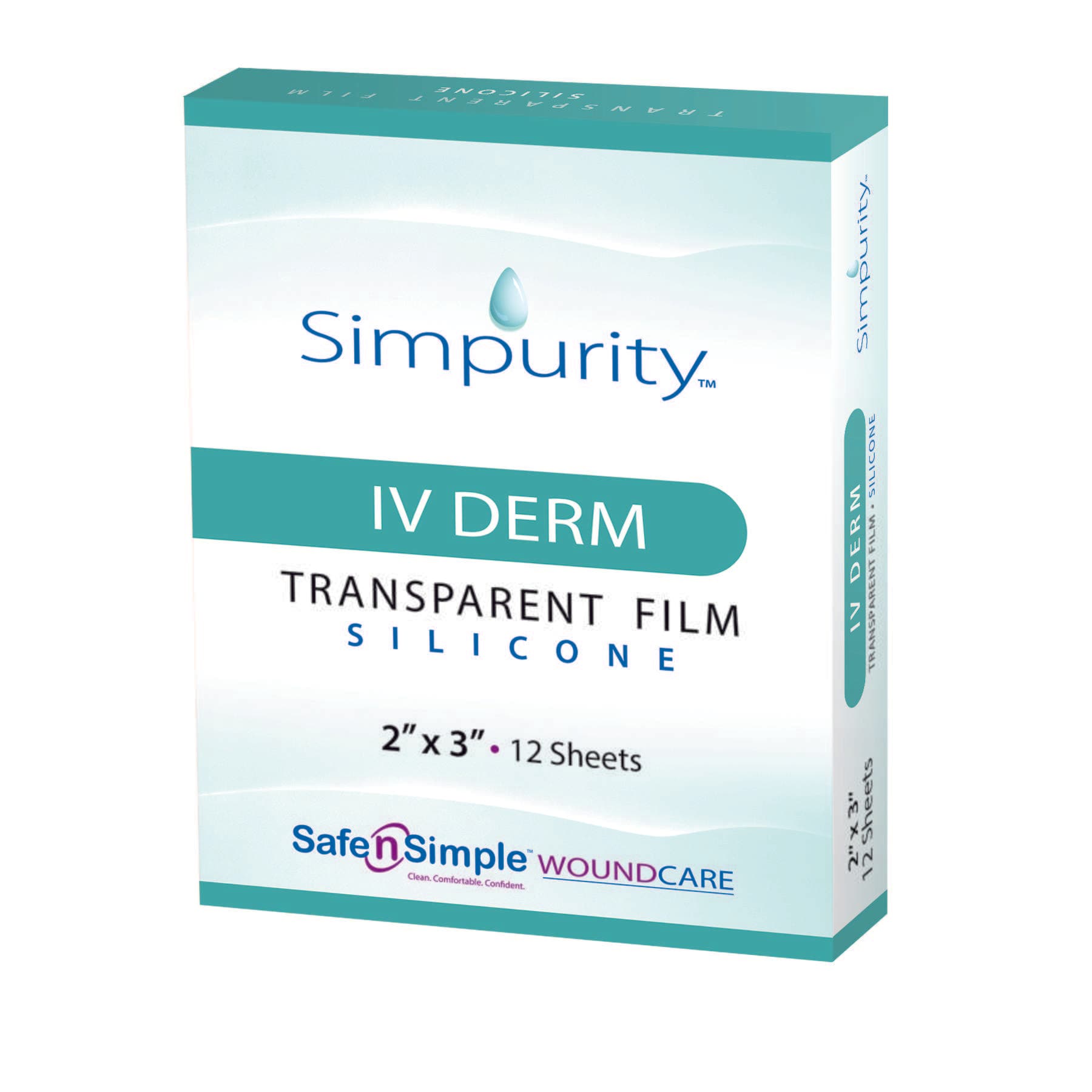Simpurity IV Derm Transparent Silicone Film Dressing 2 x 3" - Image 1