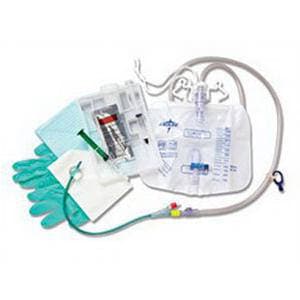 Medline Silvertouch 2-Way Closed System 100% Silicone Foley Catheter Tray 16Fr 5cc 2000mL Bag - Image 1