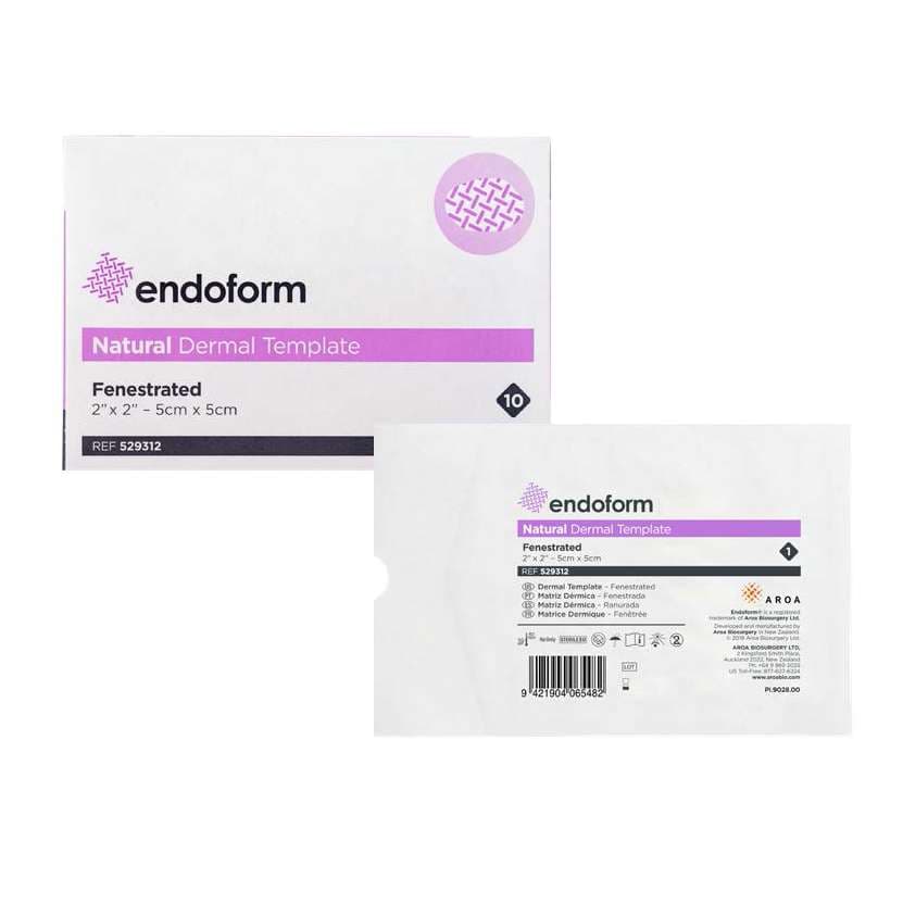 Endoform Fenestrated Natural Dermal Template Collegen Dressing, 2 x 2 Inch - Image 1