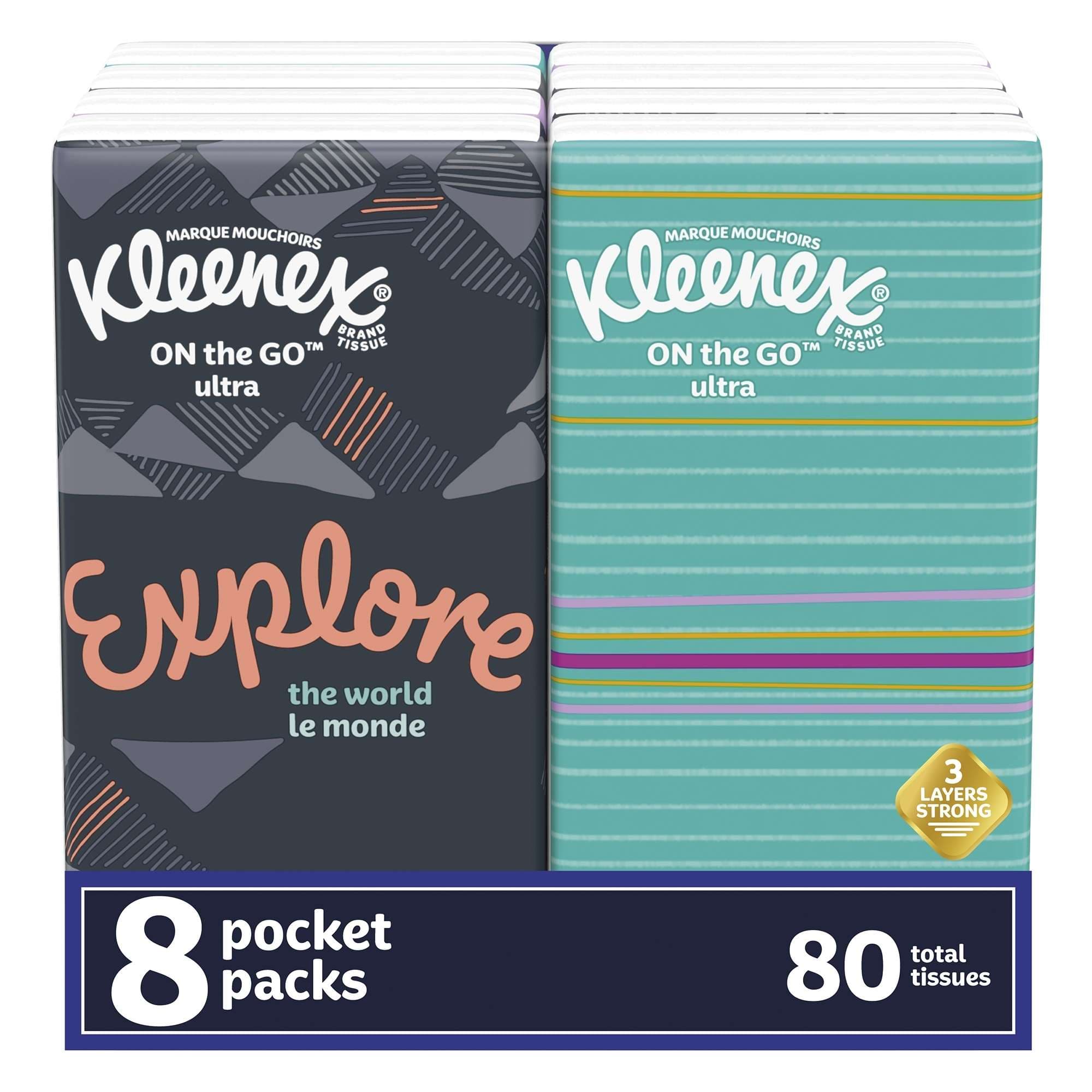 Kleenex Pocket Pack 3-Ply Facial Tissue - Image 1