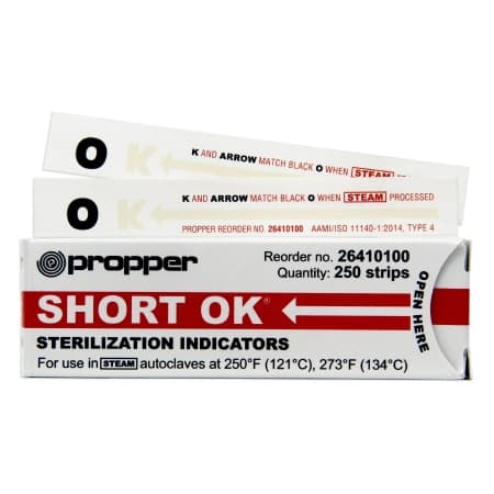 Propper OK Class 4 Sterilization Chemical Indicator Strip, 4 Inch - Box of 250