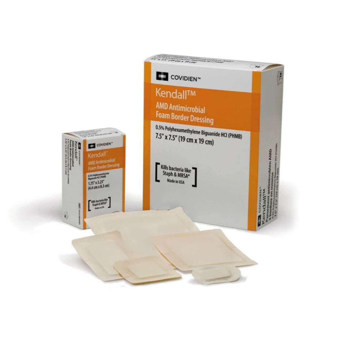 Kendall AMD Antimicrobial Foam Dressings with Topsheet
