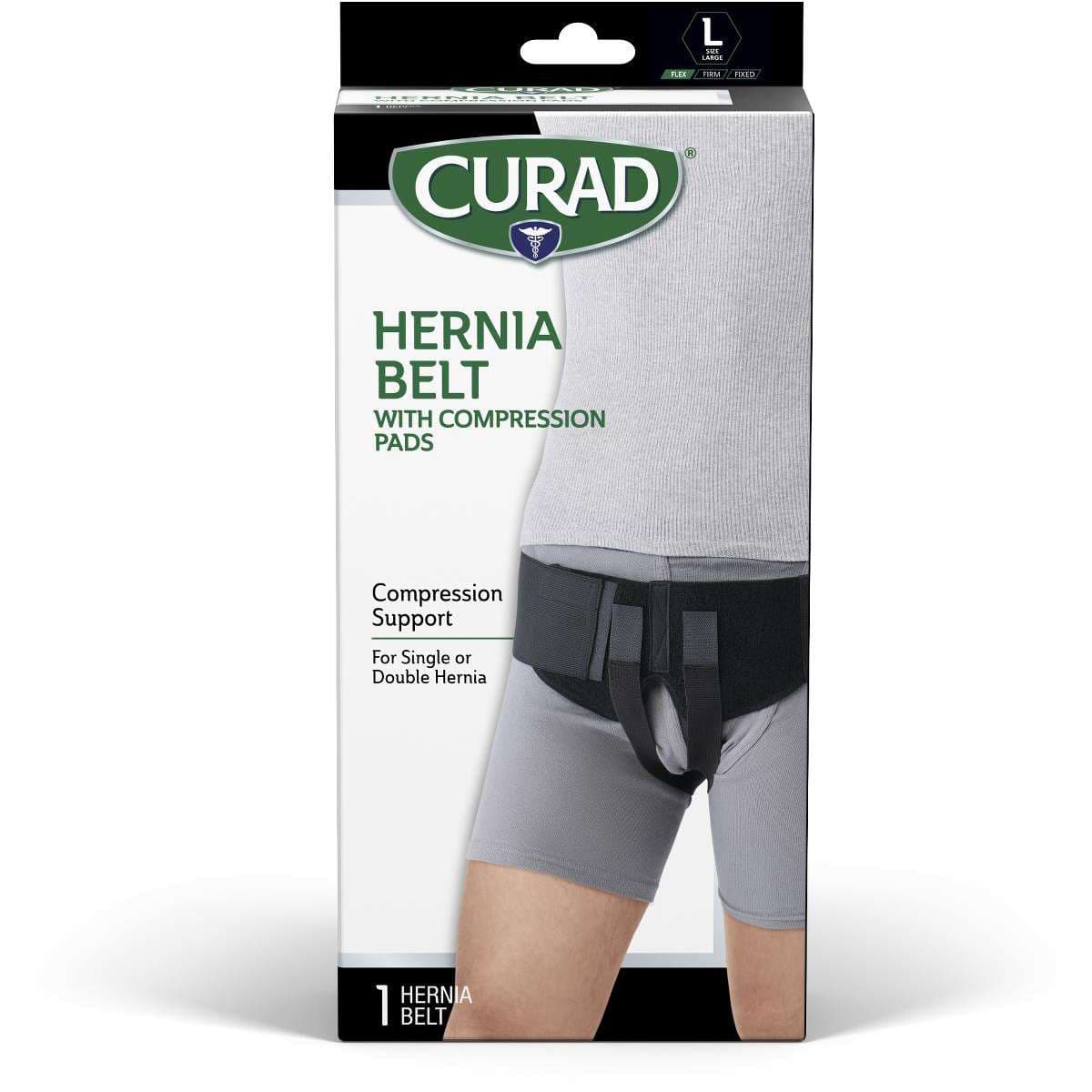 Curad Hernia Belt with Removable Compression Pads, Elastic, Black, Small - Case of 4 - Image 2