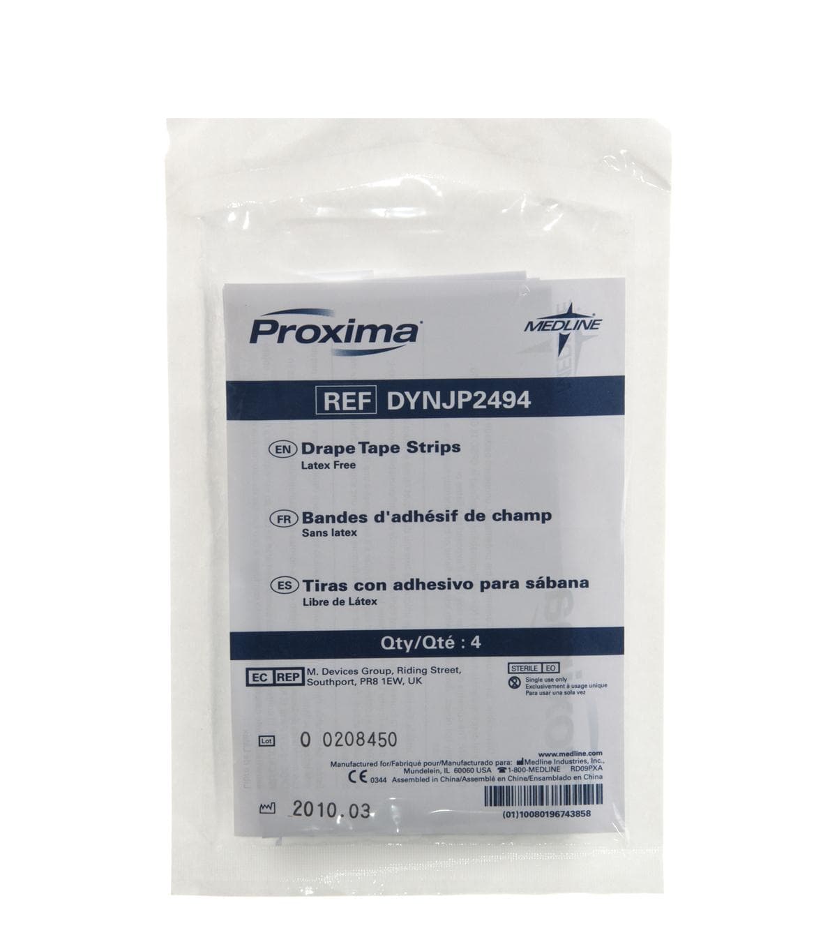 Medline Sterile Drape Tape Strips for Closure, 4.5 x 24 Inch - Image 2