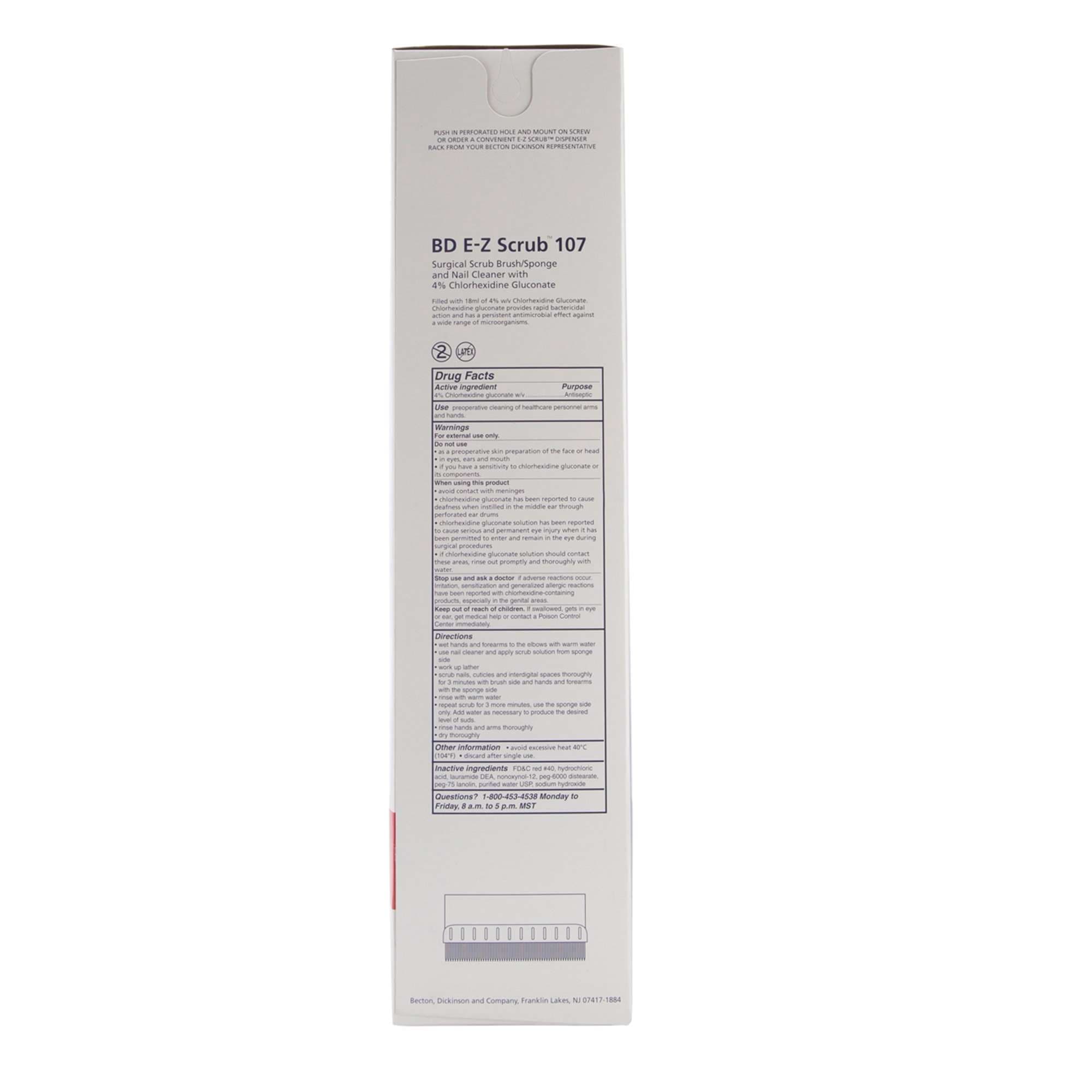 BD E-Z Scrub Impregnated Scrub Brush, Red - Image 5