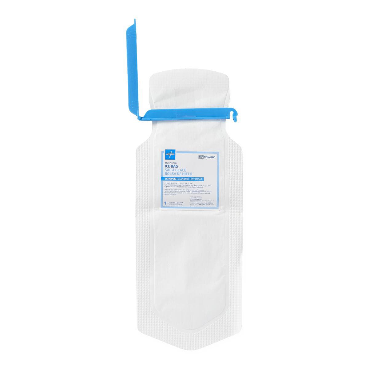 Medline Refillable Ice Bag with Clamp Closure, 5 x 12 Inch