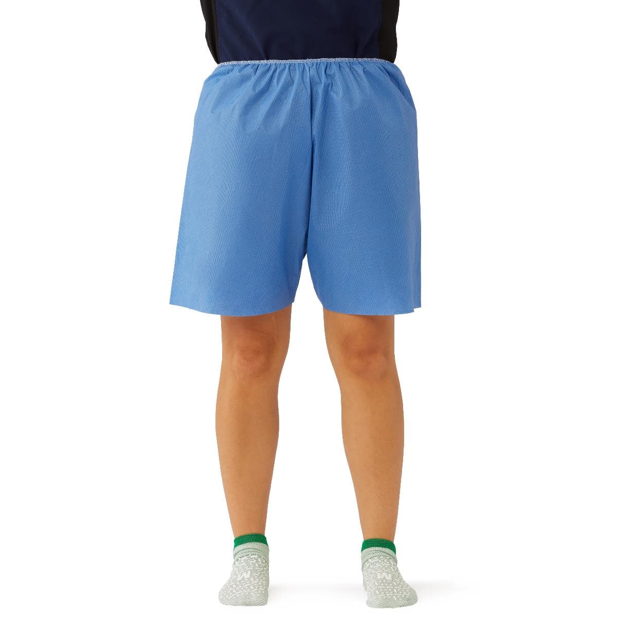 Medline Blue Multilayer Disposable Exam Shorts with Elastic Waist - Image 2