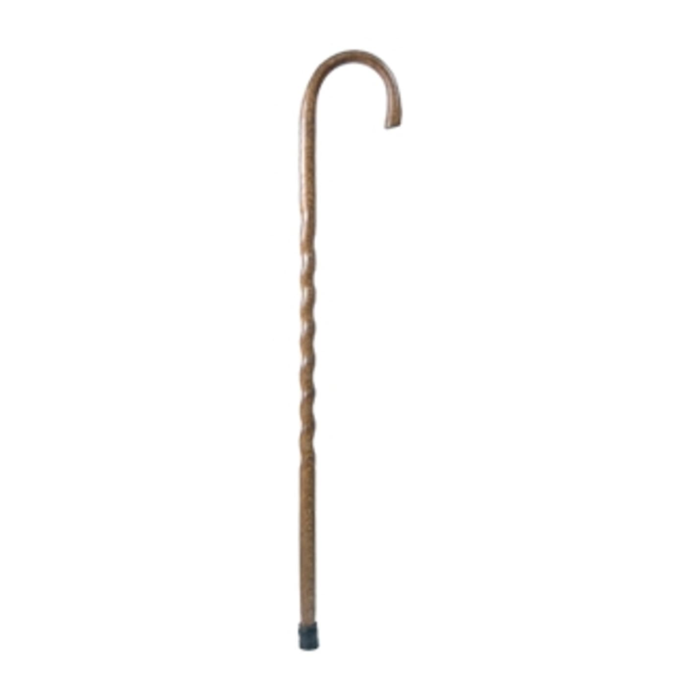 Brazos Twisted Oak Crook Neck Classic Wood Cane, Brown