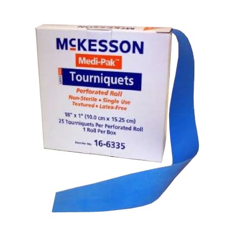 McKesson Disposable NonSterile Tie Tourniquet Band on Roll, 18 Inch - Box of 25