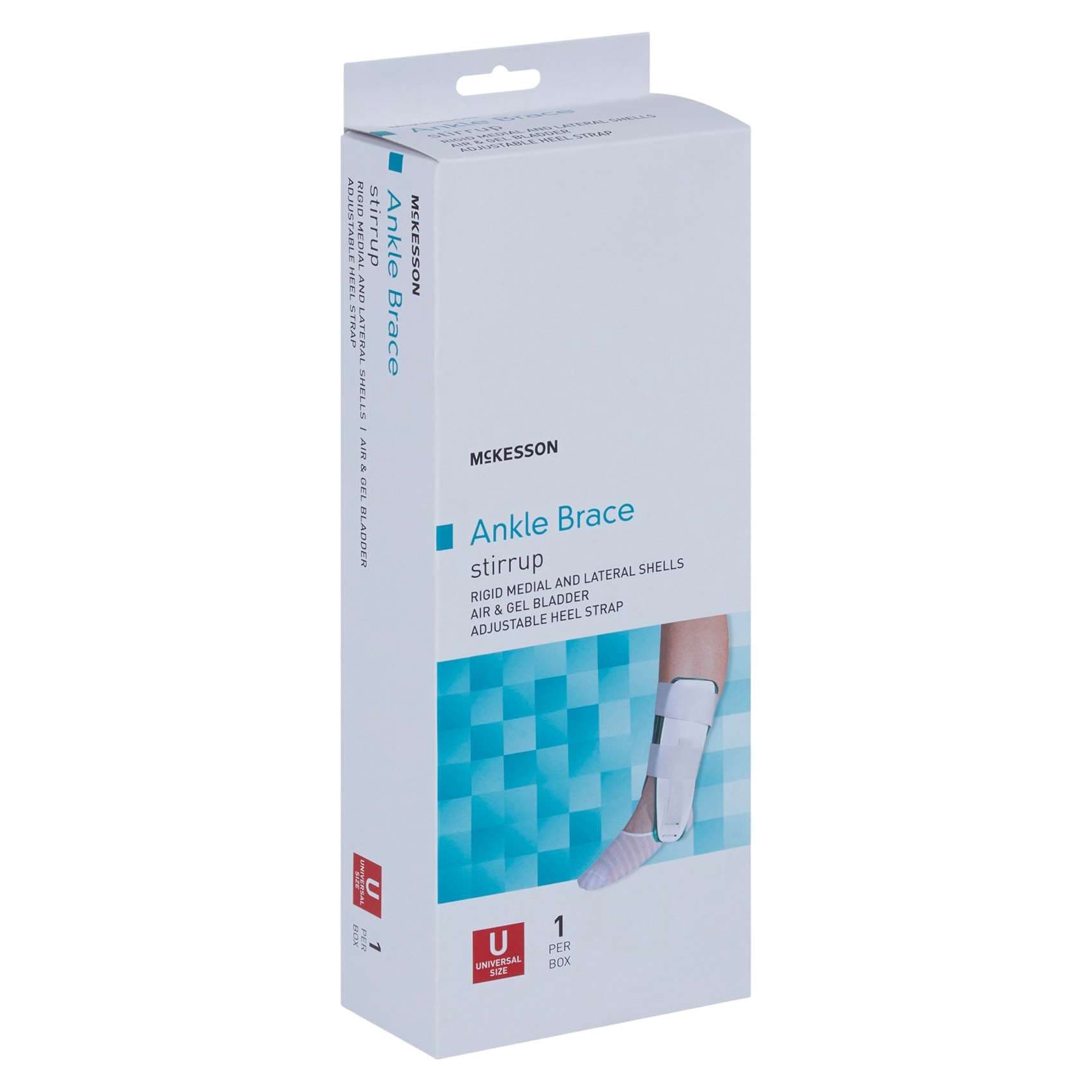 McKesson Ankle Support White 10 Inch Height Hook and Loop Strap Closure One Size Fits Most - Image 3