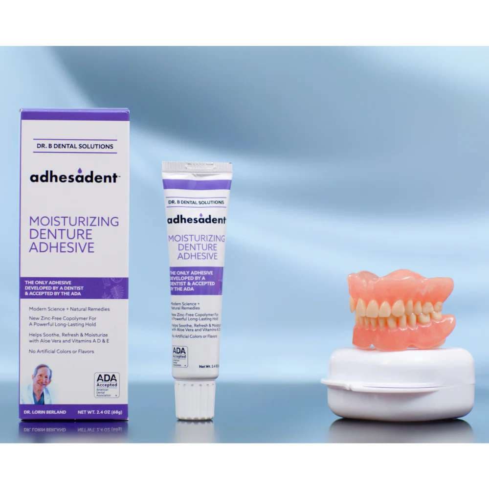 Dr. B Dental Solutions Adhesadent Denture Adhesive, 2.4 oz. Tube - Image 4