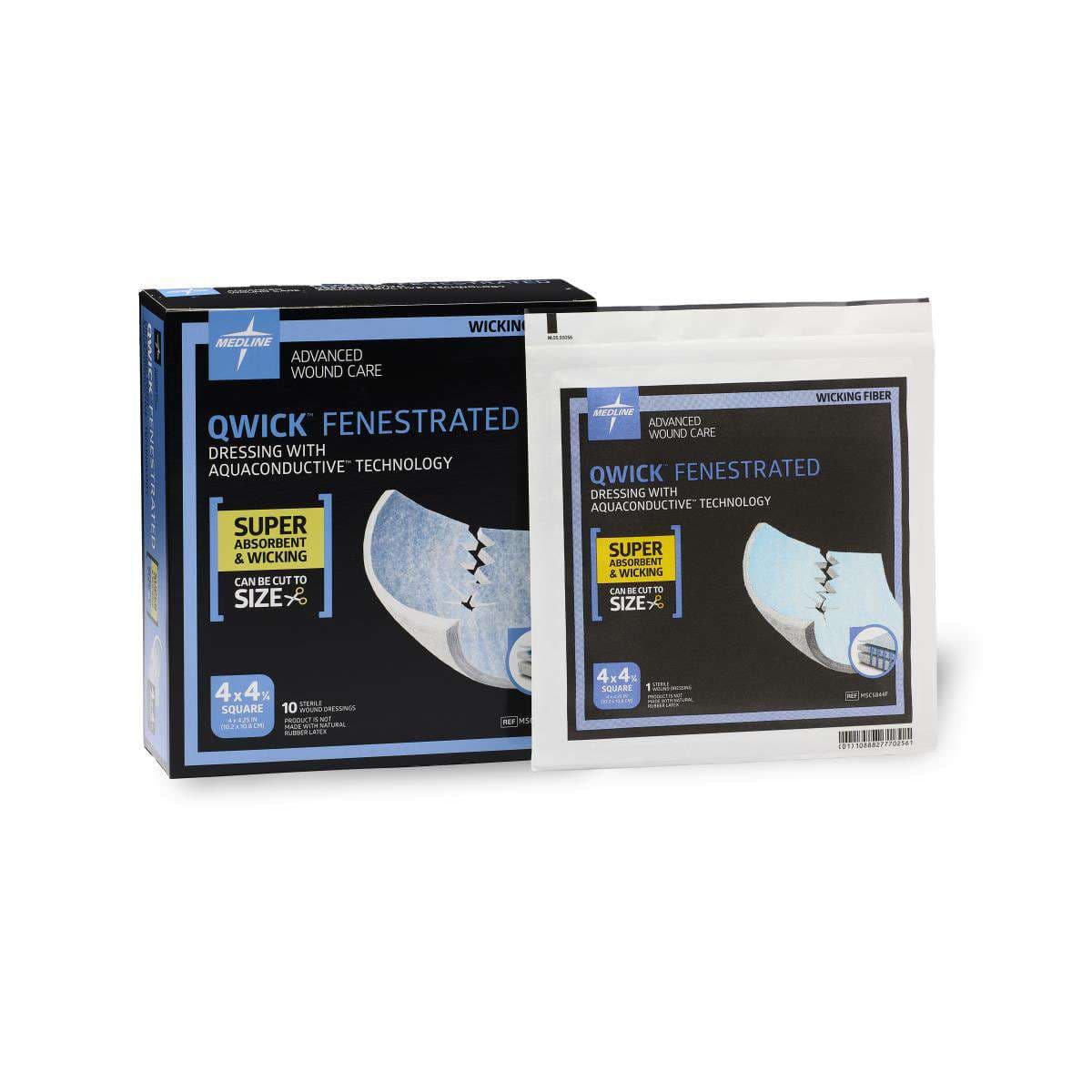 Medline Qwick Fenestrated Nonadhesive Dressing with Aquaconductive Technology