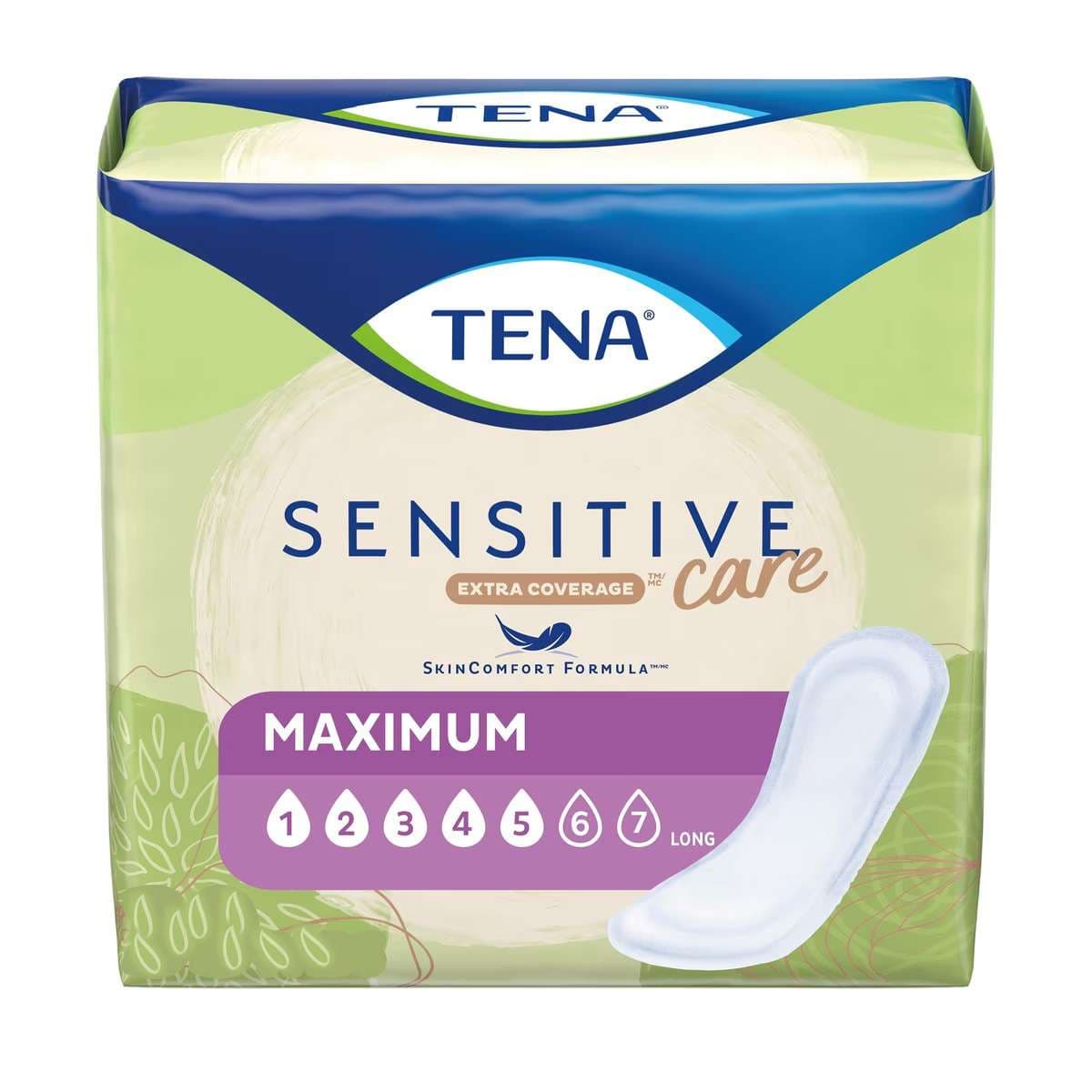 TENA Sensitive Care Maximum Incontinence Pads with Extra Coverage
