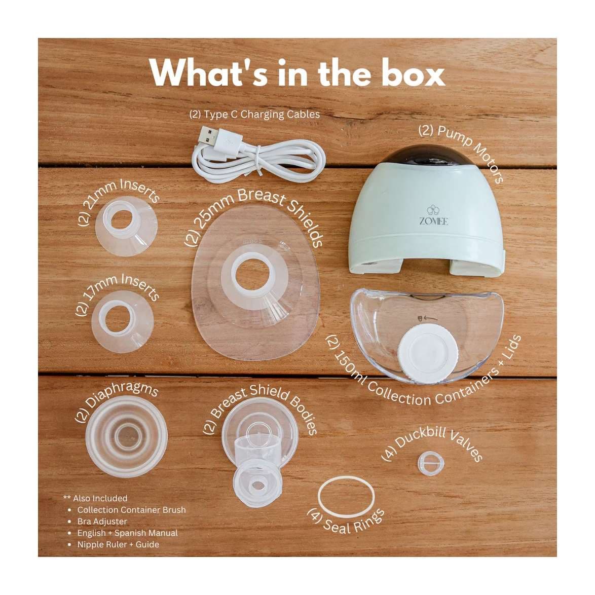 Zomee Fit Double Wearable Hands-Free Breast Pump - Image 4